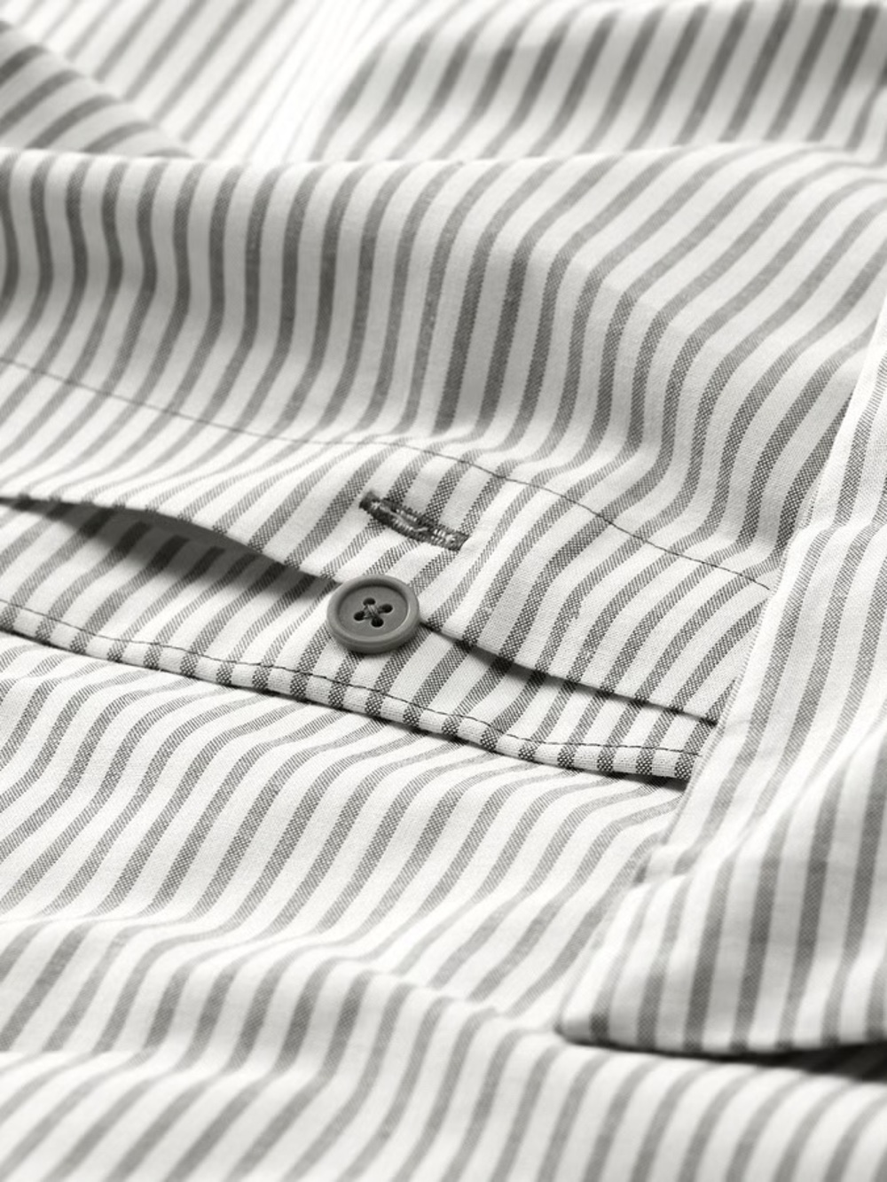 Striped Gray and White Cotton Bedding Set - Neutral Comfort - Picture 3 of 5